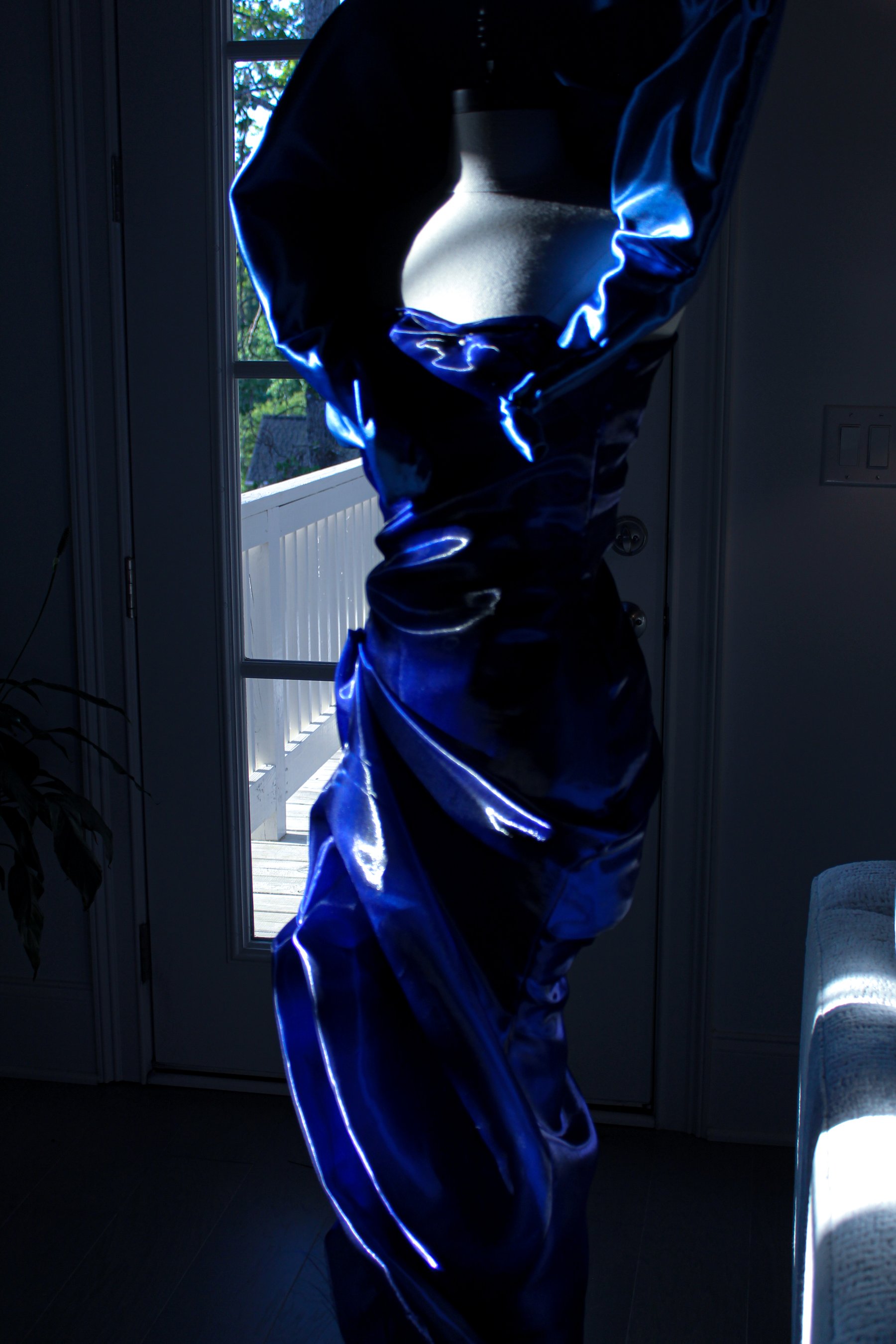 Side view of the gown